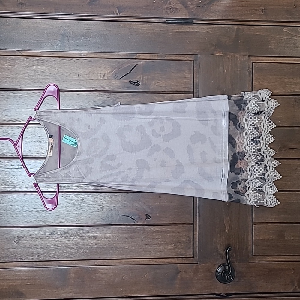 Size Medium leopard and lace tank NWT